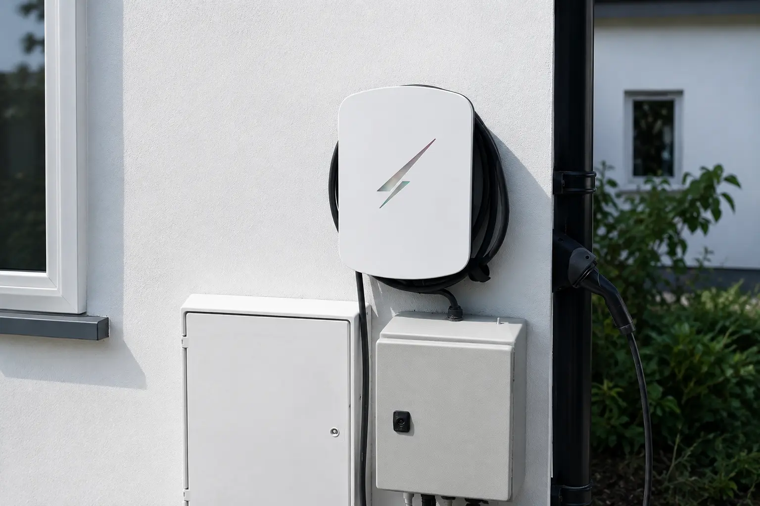 Completed EV charger installation by ATD electrical engineers serving Marlow